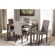 Baxton Studio Gardner Modern and Contemporary 5-Piece Dark Brown Finished Grey Fabric Upholstered Dining Set