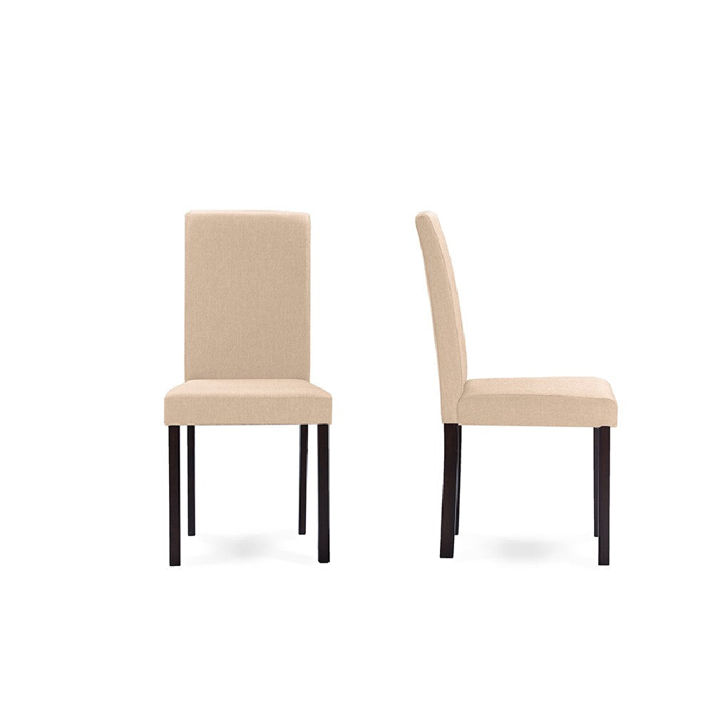 Baxton Studio Andrew Contemporary Espresso Wood Beige Fabric 5 PC Dining Set