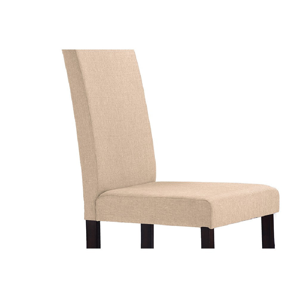 Baxton Studio Andrew Contemporary Espresso Wood Beige Fabric 5 PC Dining Set