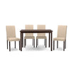 Baxton Studio Andrew Contemporary Espresso Wood Beige Fabric 5 PC Dining Set