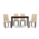Baxton Studio Andrew Contemporary Espresso Wood Beige Fabric 5 PC Dining Set