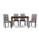 Baxton Studio Andrew Contemporary Espresso Wood Grey Fabric 5PC Dining Set