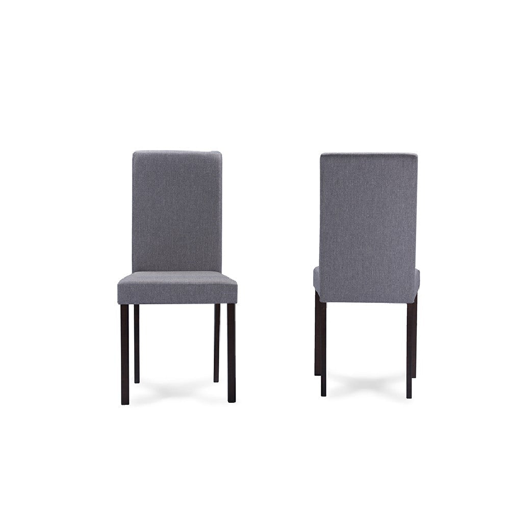 Baxton Studio Andrew Contemporary Espresso Wood Grey Fabric 5PC Dining Set