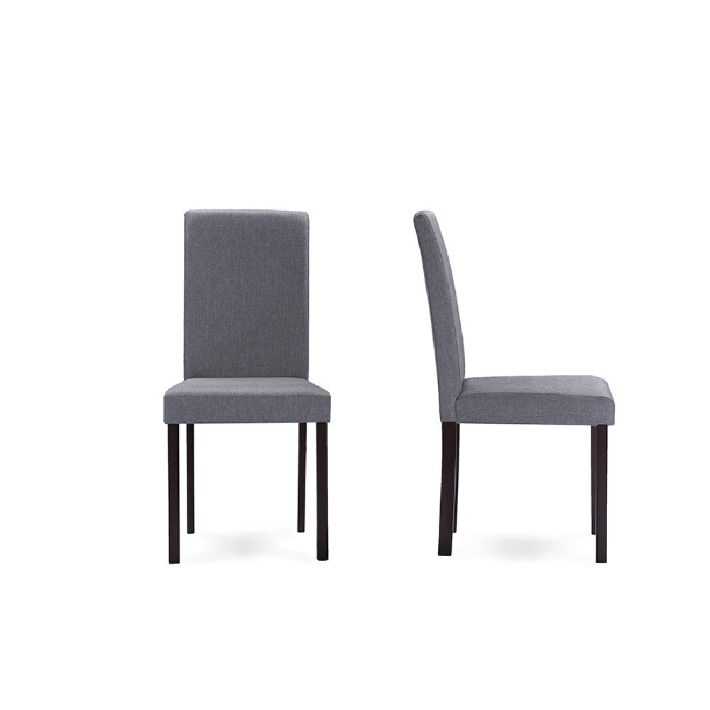 Baxton Studio Andrew Contemporary Espresso Wood Grey Fabric 5PC Dining Set