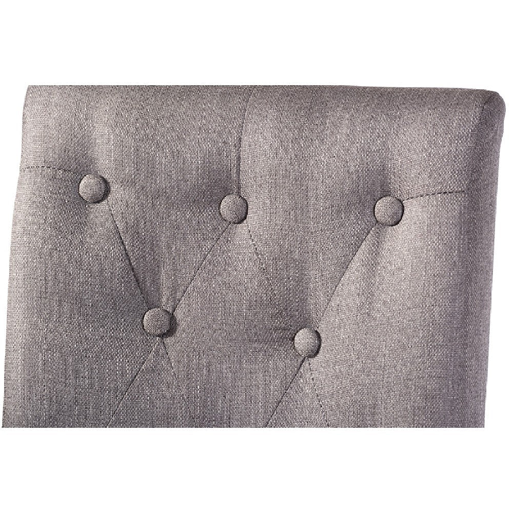 Baxton Studio Gardner Modern and Contemporary Dark Brown Finished Grey Fabric Upholstered Dining Chair (Set of 4)