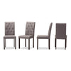 Baxton Studio Gardner Modern and Contemporary Dark Brown Finished Grey Fabric Upholstered Dining Chair (Set of 4)