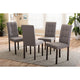 Baxton Studio Andrew Modern and Contemporary Grey Fabric Upholstered Grid-tufting Dining Chair (Set of 4)
