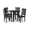 Baxton Studio Anesa Modern and Contemporary Transitional Dark Brown Finished Wood 5-Piece Dining Set