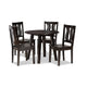 Baxton Studio Anesa Modern and Contemporary Transitional Dark Brown Finished Wood 5-Piece Dining Set
