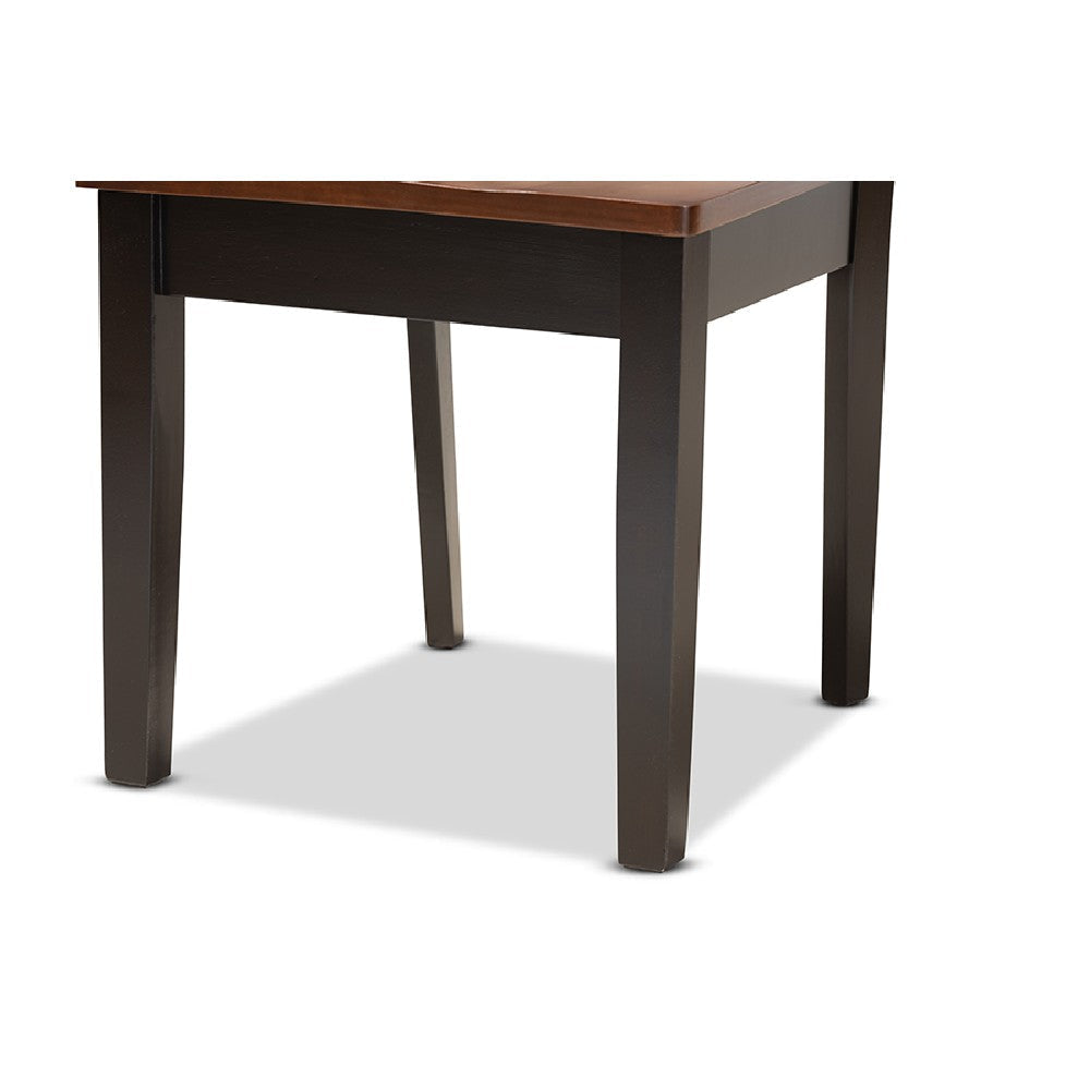 Baxton Studio Anesa Modern and Contemporary Transitional Two-Tone Dark Brown and Walnut Brown Finished Wood 5-Piece Dining Set
