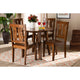 Baxton Studio Anesa Modern and Contemporary Transitional Walnut Brown Finished Wood 5-Piece Dining Set