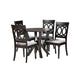 Baxton Studio Angie Modern Grey Fabric and Dark Brown Finished Wood 5-Piece Dining Set