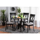 Baxton Studio Angie Modern Grey Fabric and Dark Brown Finished Wood 5-Piece Dining Set