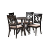 Baxton Studio Angie Modern Sand Fabric and Dark Brown Finished Wood 5-Piece Dining Set