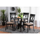 Baxton Studio Angie Modern Sand Fabric and Dark Brown Finished Wood 5-Piece Dining Set