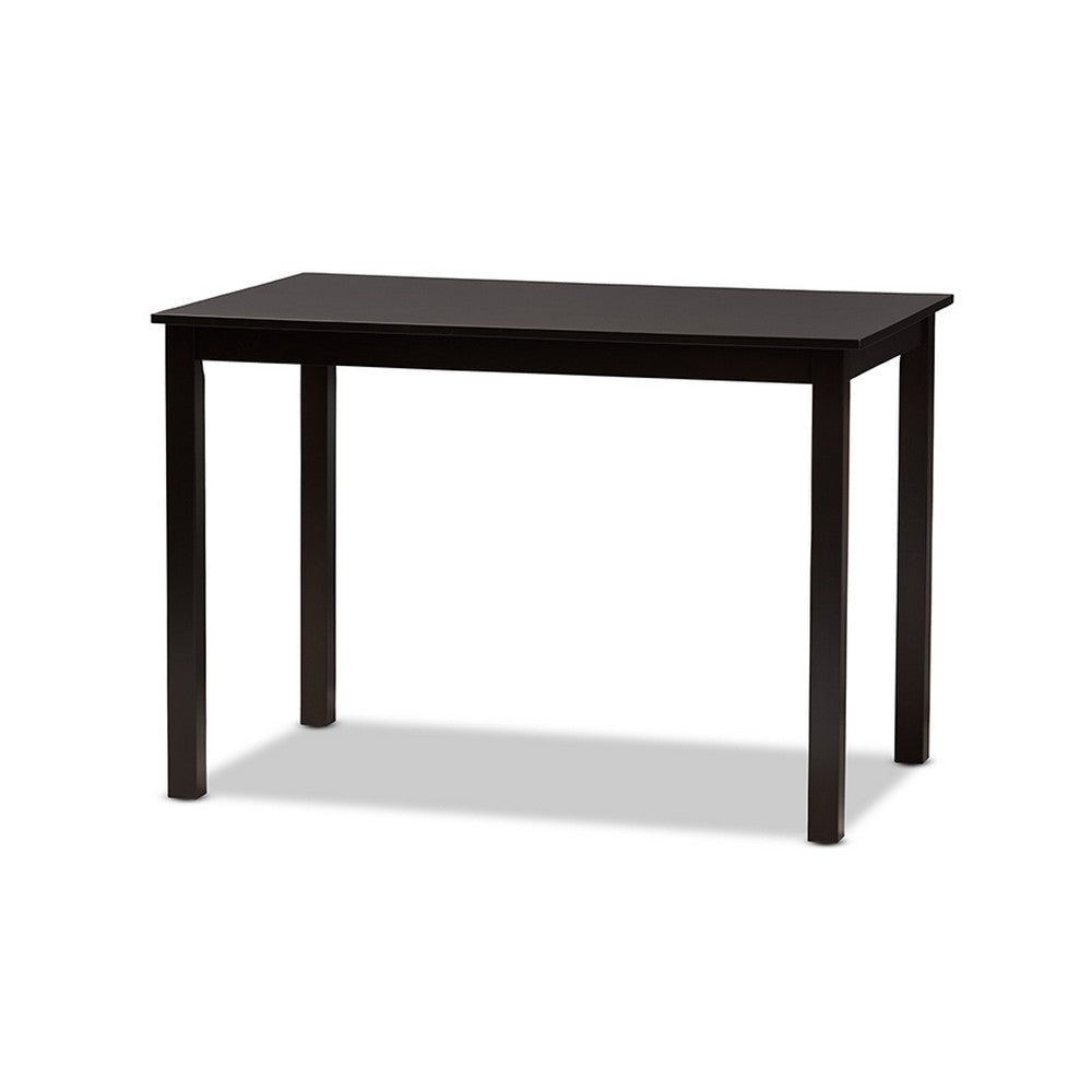 Baxton Studio Ani Modern and Contemporary Dark Brown Finished Wood 5-Piece Dining Set WHI-Ani-Dark-Brown-5PC-Dining-Set