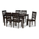 Baxton Studio Ani Modern and Contemporary Dark Brown Finished Wood 7-Piece Dining Set WHI-Ani-Dark-Brown-7PC-Dining-Set