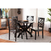 Baxton Studio Anila Modern and Contemporary Dark Brown Finished Wood 5-Piece Dining Set
