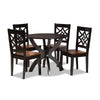 Baxton Studio Anila Modern and Contemporary Two-Tone Dark Brown and Walnut Brown Finished Wood 5-Piece Dining Set