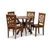 Baxton Studio Anila Modern and Contemporary Walnut Brown Finished Wood 5-Piece Dining Set