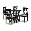 Baxton Studio Anise Modern and Contemporary Grey Fabric Upholstered and Dark Brown Finished Wood 5-Piece Dining Set