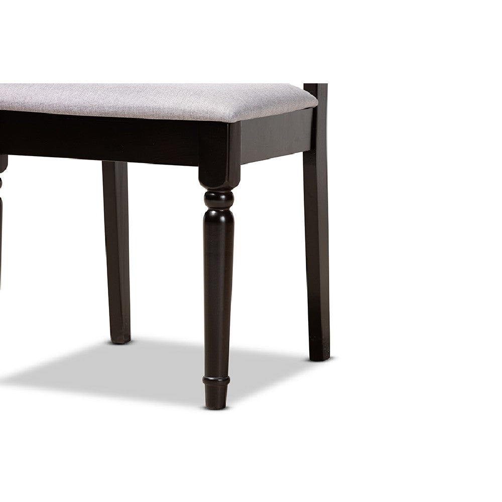 Baxton Studio Anise Modern and Contemporary Grey Fabric Upholstered and Dark Brown Finished Wood 5-Piece Dining Set