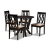 Baxton Studio Anise Modern and Contemporary Sand Fabric Upholstered and Dark Brown Finished Wood 5-Piece Dining Set