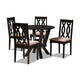 Baxton Studio Anise Modern and Contemporary Sand Fabric Upholstered and Dark Brown Finished Wood 5-Piece Dining Set