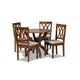 Baxton Studio April Modern and Contemporary Grey Fabric Upholstered and Walnut Brown Finished Wood 5-Piece Dining Set