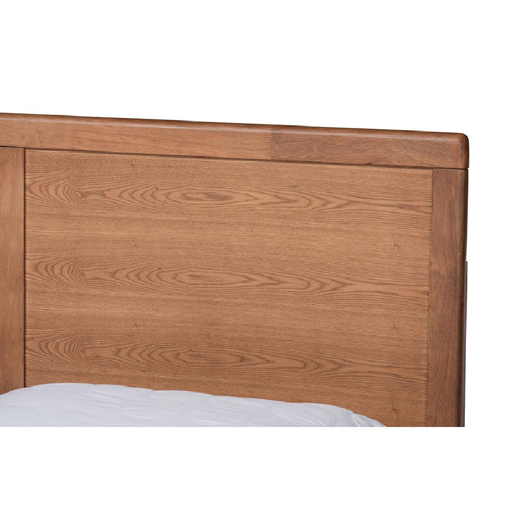 Baxton Studio Aras Modern and Contemporary Transitional Ash Walnut Brown Finished Wood Full Size 3-Drawer Platform Storage Bed