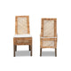 bali & pari Argos Modern Bohemian Natural Brown Rattan 2-Piece Dining Chair Set WHI-Argos-Rattan-DC