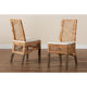 bali & pari Argos Modern Bohemian  Natural Brown Rattan 2-Piece Dining Chair Set