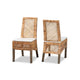 bali & pari Argos Modern Bohemian Natural Brown Rattan 2-Piece Dining Chair Set WHI-Argos-Rattan-DC