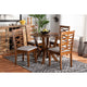Baxton Studio Ariane Modern and Contemporary Grey Fabric Upholstered and Walnut Brown Finished Wood 5-Piece Dining Set