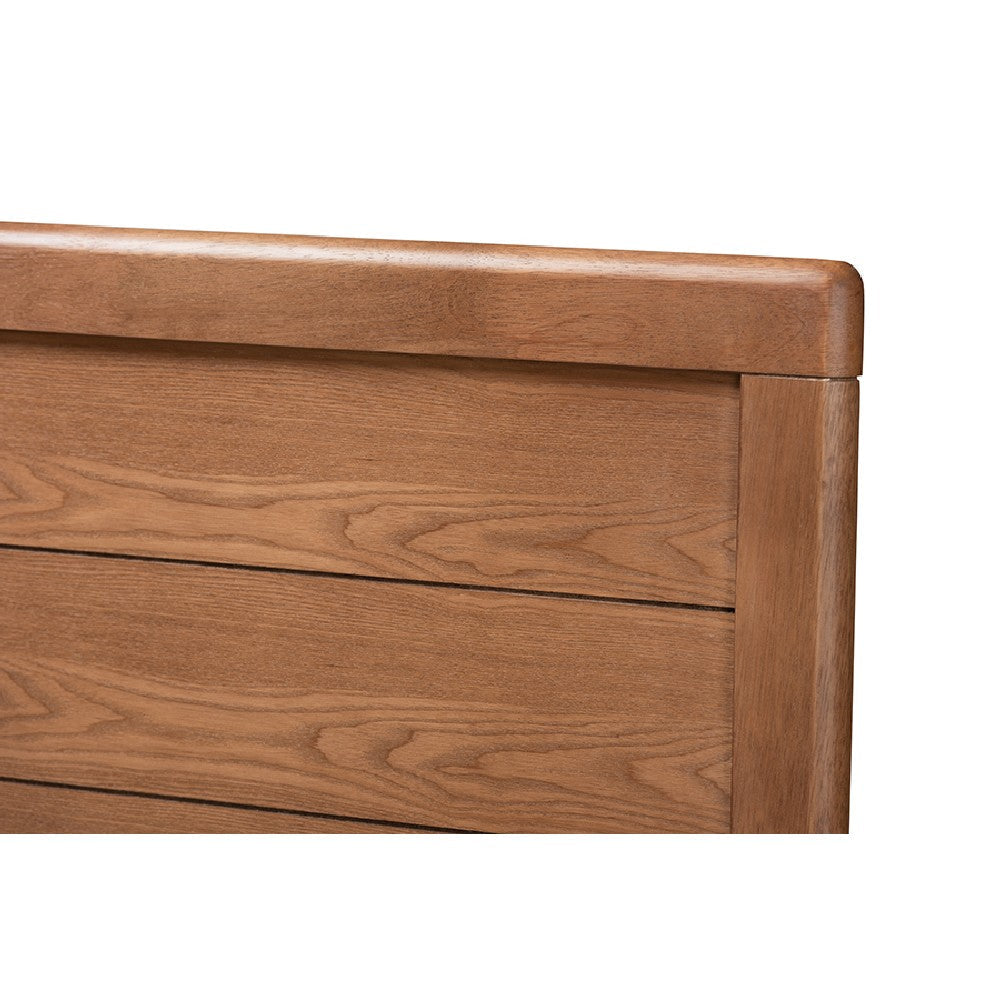 Baxton Studio Artemis Mid-Century Modern Walnut Brown Finished Wood Full Size Platform Bed