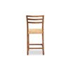 bali & pari Arthur Mid-Century Modern Walnut Brown Mahogany Wood and Natural Rattan Counter Stool WHI-Arthur-Teak-CS