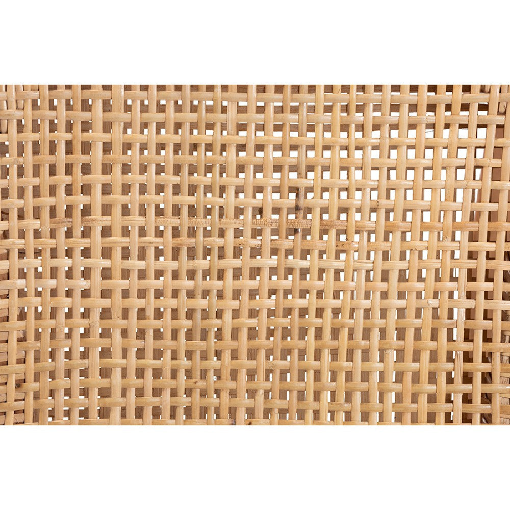 bali & pari Arthur Mid-Century Modern Walnut Brown Mahogany Wood and Natural Rattan Counter Stool WHI-Arthur-Teak-CS