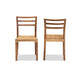 bali & pari Arthur Mid-Century Modern Walnut Brown Mahogany Wood and Natural Rattan 2-Piece Dining Chair Set WHI-Arthur-Teak-DC