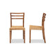 bali & pari Arthur Mid-Century Modern Walnut Brown Mahogany Wood and Natural Rattan 2-Piece Dining Chair Set WHI-Arthur-Teak-DC