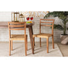 bali & pari Arthur Mid-Century Modern Walnut Brown Mahogany Wood and Natural Rattan 2-Piece Dining Chair Set WHI-Arthur-Teak-DC