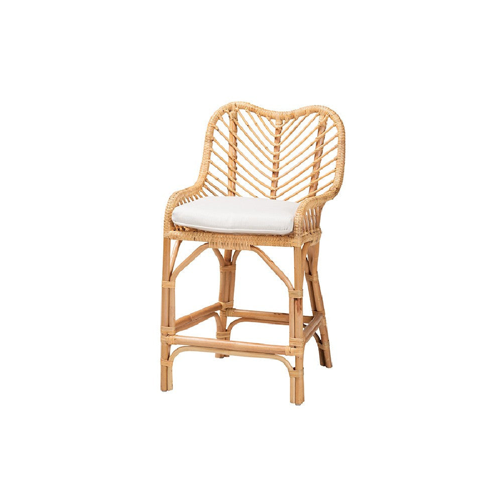 bali & pari Arween Modern Bohemian Natural Brown Rattan Counter Stool WHI-Arween-Rattan-CS