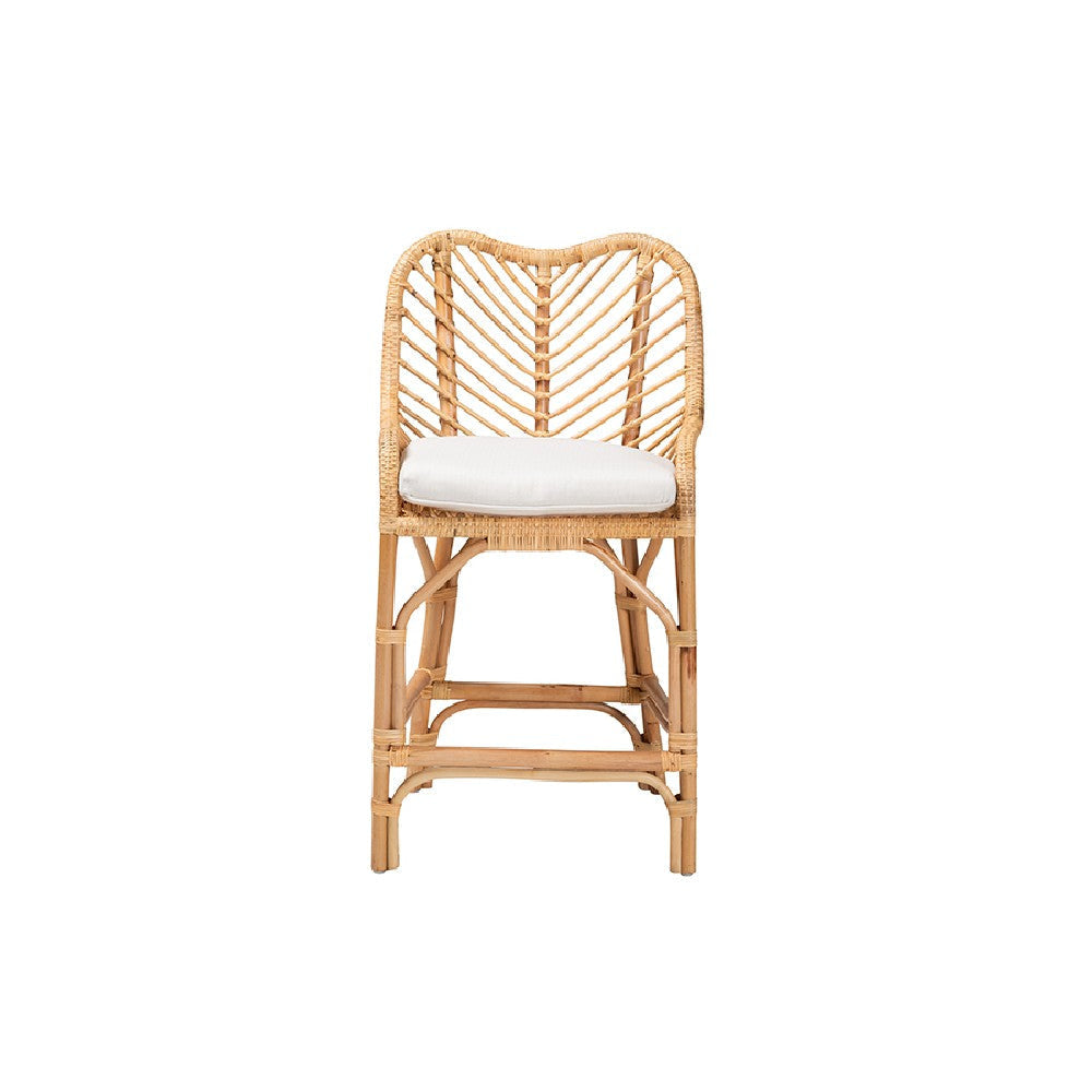 bali & pari Arween Modern Bohemian Natural Brown Rattan Counter Stool WHI-Arween-Rattan-CS