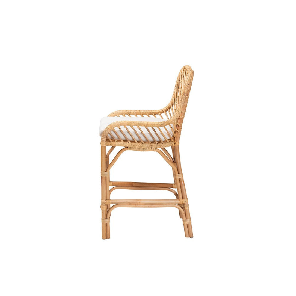 bali & pari Arween Modern Bohemian Natural Brown Rattan Counter Stool WHI-Arween-Rattan-CS