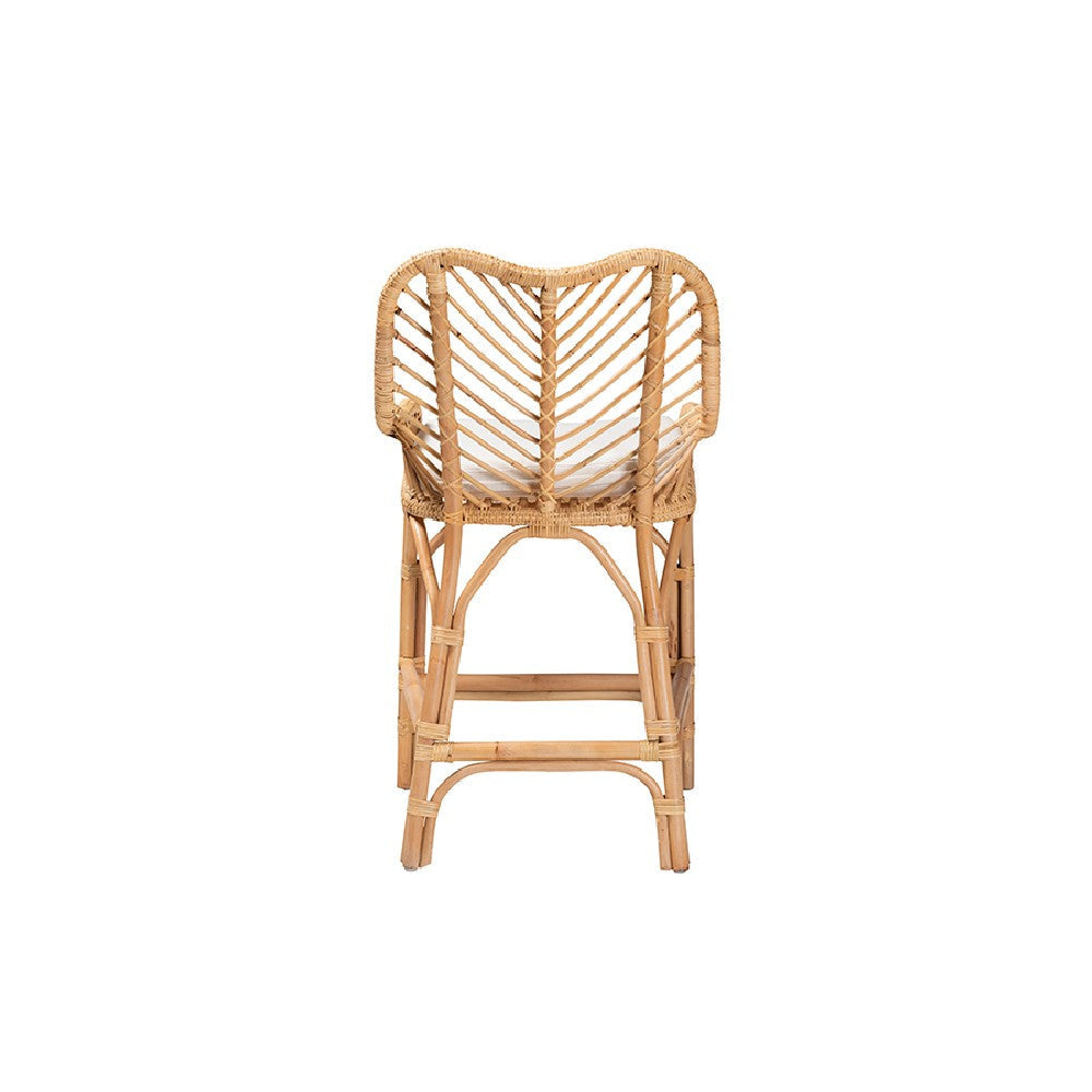bali & pari Arween Modern Bohemian Natural Brown Rattan Counter Stool WHI-Arween-Rattan-CS