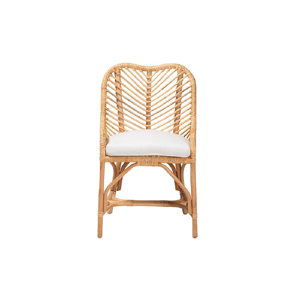 bali & pari Arween Modern Bohemian Natural Brown Rattan Dining Chair WHI-Arween-Rattan-DC