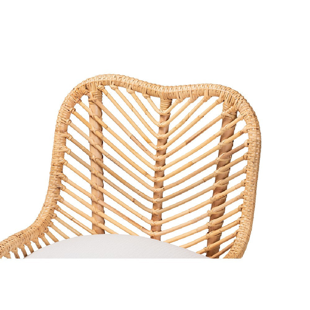 bali & pari Arween Modern Bohemian Natural Brown Rattan Dining Chair WHI-Arween-Rattan-DC