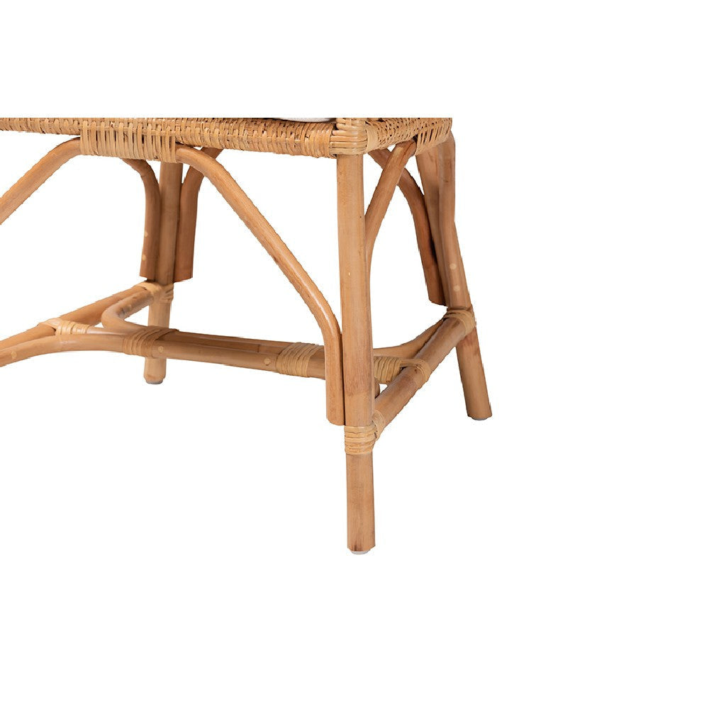 bali & pari Arween Modern Bohemian Natural Brown Rattan Dining Chair WHI-Arween-Rattan-DC