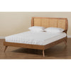 Baxton Studio Asami Mid-Century Modern Walnut Brown Finished Wood and Synthetic Rattan King Size Platform Bed