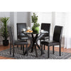 Baxton Studio Asli Modern Espresso Brown Faux Leather and Wood 5-Piece Dining Set WHI-Asli-Dark-Brown-5PC-Dining-Set