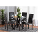 Baxton Studio Asli Modern Espresso Brown Faux Leather and Wood 5-Piece Dining Set WHI-Asli-Dark-Brown-5PC-Dining-Set